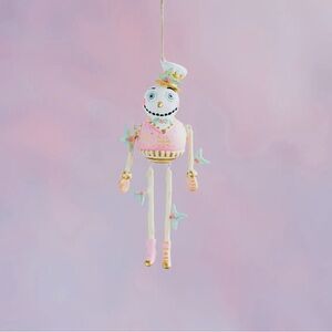 Glitterville snowman ornament Anthropologie 8”